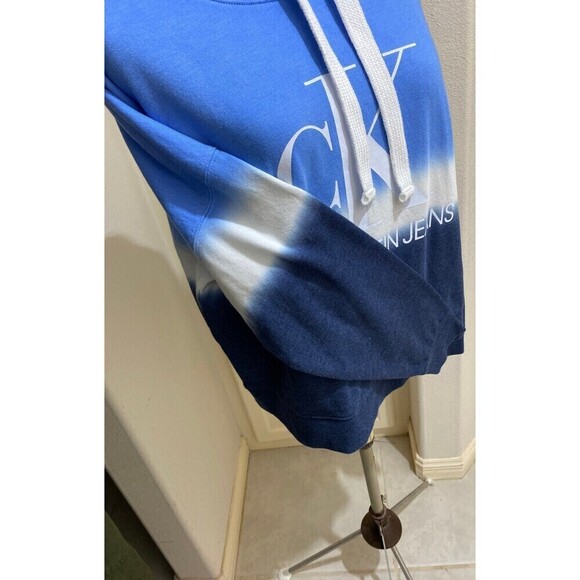 Calvin Klien Tie-Dye Monogram Logo Pullover Cropped Hoodie Size Medium - Picture 4 of 7